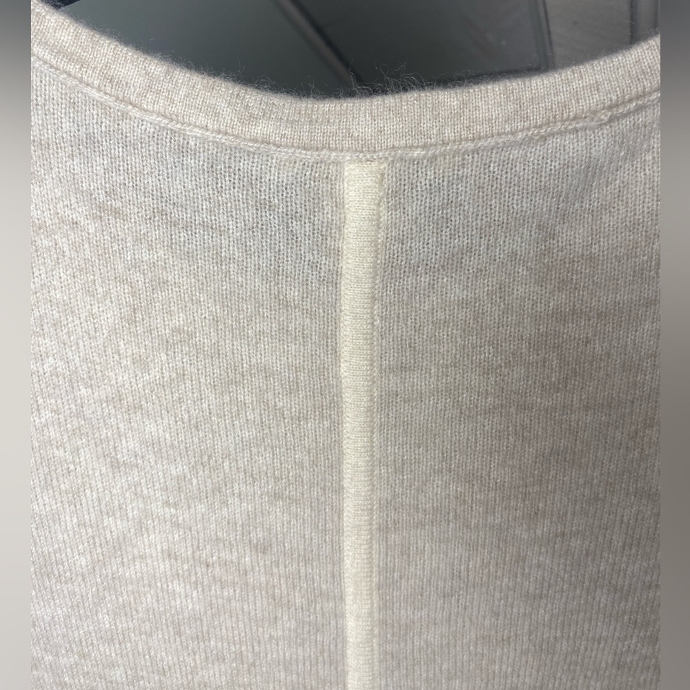 White + Warren Powder Blue and Cream 100% Cashmere Pullover Sweater Size S - Picture 9 of 12